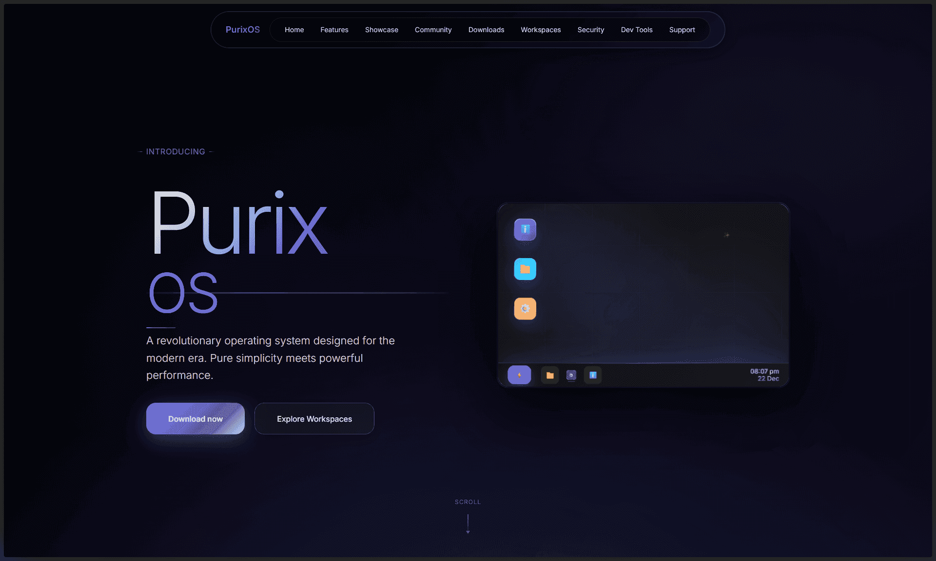 PurixOS screenshot